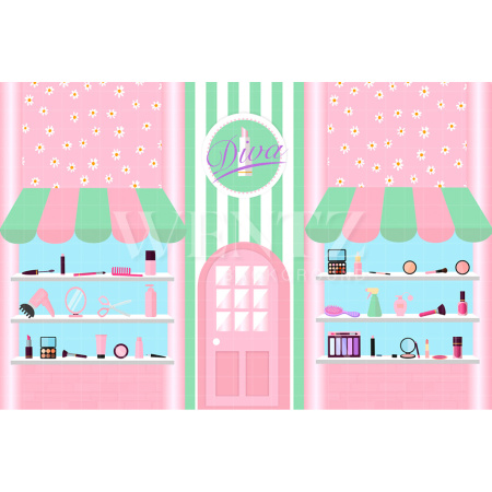 Fabric Photography Background Diva Beauty Salon / Backdrop 2559