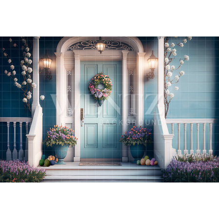 Fabric Photography Background Easter House Facade / Backdrop 2576