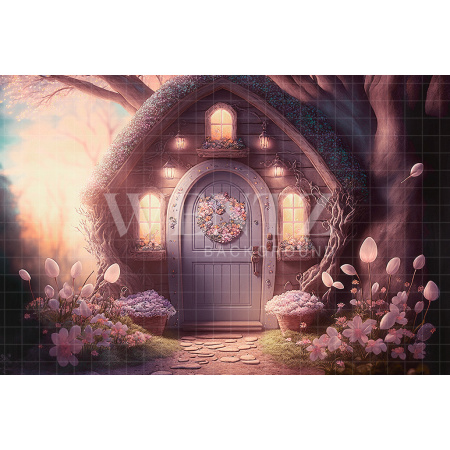 Fabric Photography Background Cabin in the Woods / Backdrop 2579