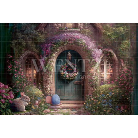 Fabric Photography Background Little Easter House / Backdrop 2582