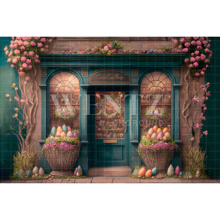 Fabric Photography Background Easter Egg Shop / Backdrop 2586