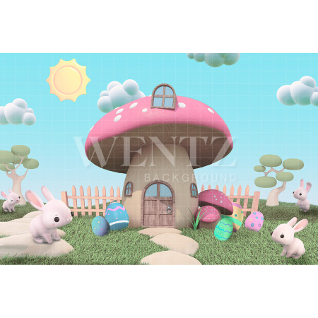 Fabric Photography Background Easter Bunny House / Backdrop 2587