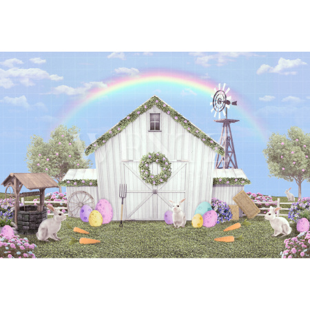 Fabric Photography Background Easter in the Farm / Backdrop 2588