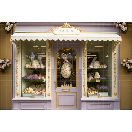 Fabric Photography Background Easter Sweets Shop / Backdrop 2606