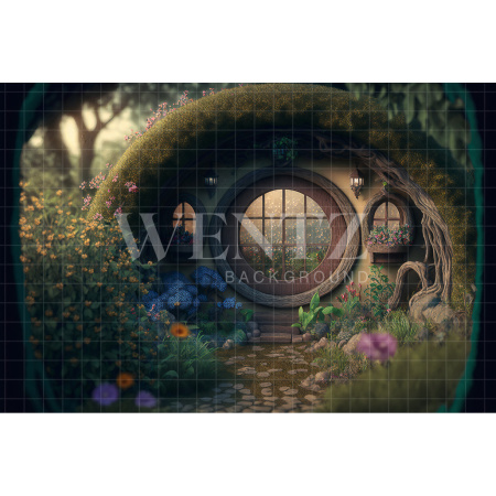 Fabric Photography Background Cabin in the Woods / Backdrop 2614