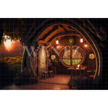 Fabric Photography Background Cozy House / Backdrop 2617