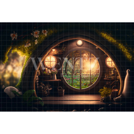 Fabric Photography Background Cabin in the Grove / Backdrop 2618