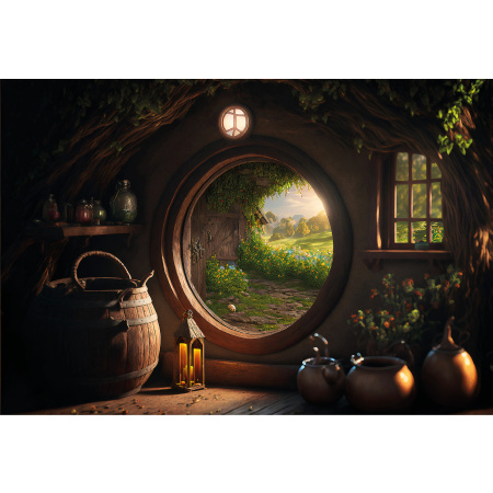 Fabric Photography Background Hobbit House / Backdrop 2619