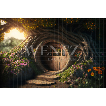 Fabric Photography Background Tree House / Backdrop 2622