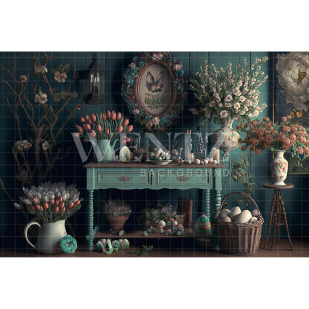 Fabric Photography Background Flowery Room / Backdrop 2627