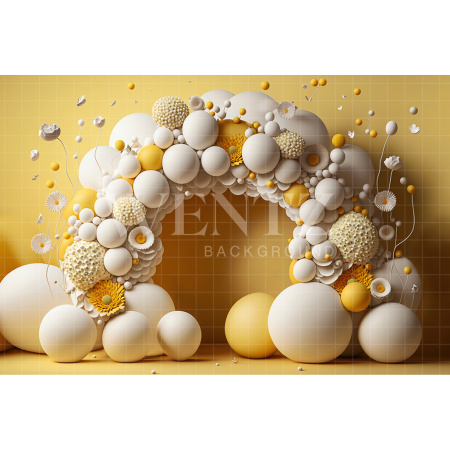 Fabric Photography Background Cake Smash Yellow and White / Backdrop 2640