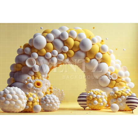 Fabric Photography Background Cake Smash White and Yellow / Backdrop 2641