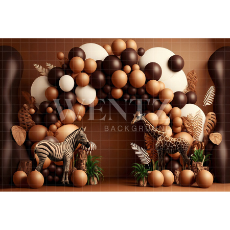 Fabric Photography Background Cake Smash Giraffes / Backdrop 2643