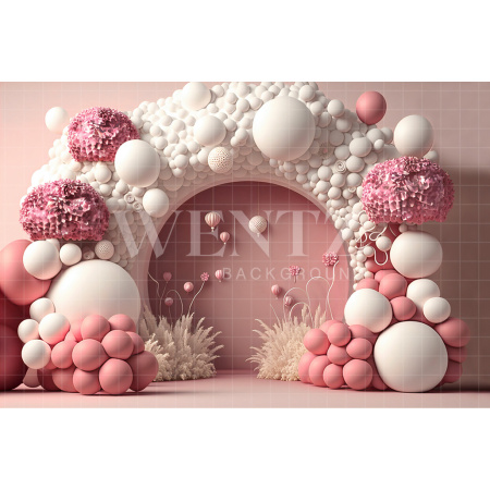 Fabric Photography Background Cake Smash Pink and White / Backdrop 2644