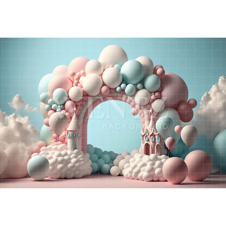 Fabric Photography Background Cake Smash Candy Castle / Backdrop 2664