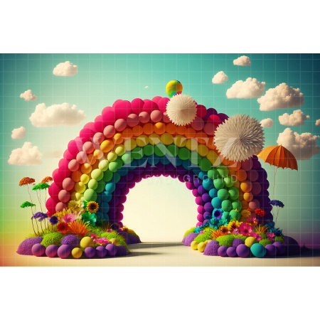 Fabric Photography Background Cake Smash Rainbow / Backdrop 2666