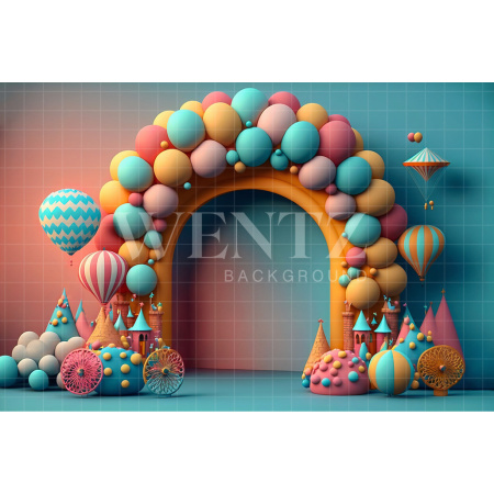 Fabric Photography Background Cake Smash Colorful Circus / Backdrop 2673