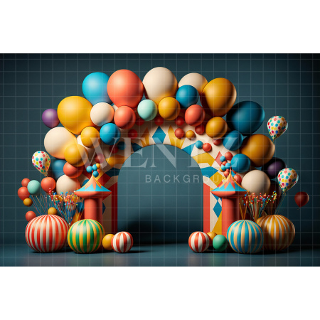 Fabric Photography Background Cake Smash Circus with Toys / Backdrop 2680