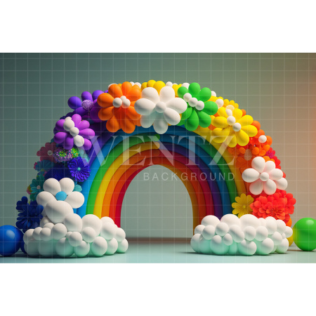 Fabric Photography Background Cake Smash Flower Rainbow / Backdrop 2683