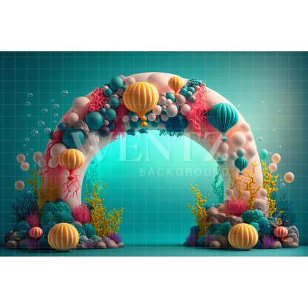 Fabric Photography Background Cake Smash Colorful Corals / Backdrop 2685