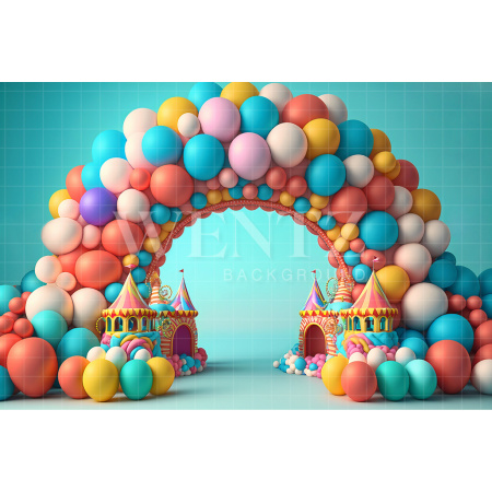 Fabric Photography Background Cake Smash Circus with Tents / Backdrop 2687