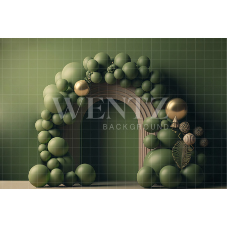 Fabric Photography Background Cake Smash Sea Green and Golden / Backdrop 2696