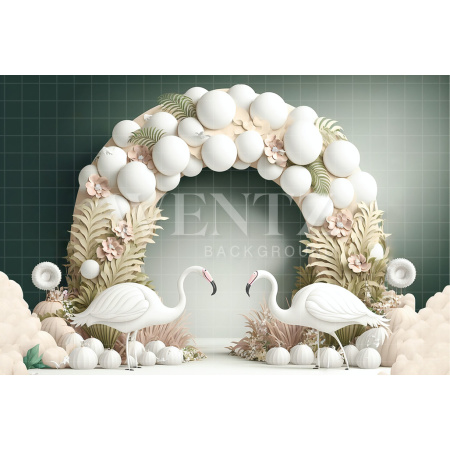 Fabric Photography Background Cake Smash Flamingos / Backdrop 2697