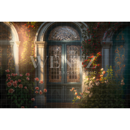 Fabric Photography Background Garden's Door Mother's Day Scenery / Backdrop 2712