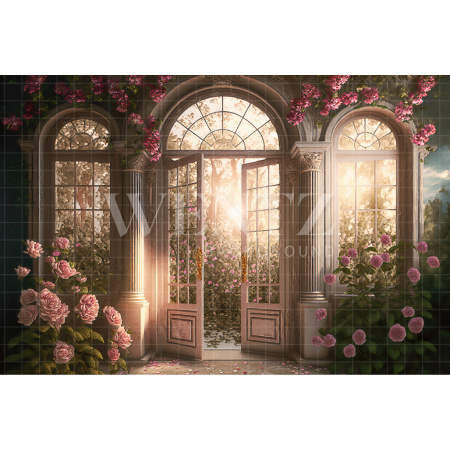 Fabric Photography Background Garden View Scenery / Backdrop 2714