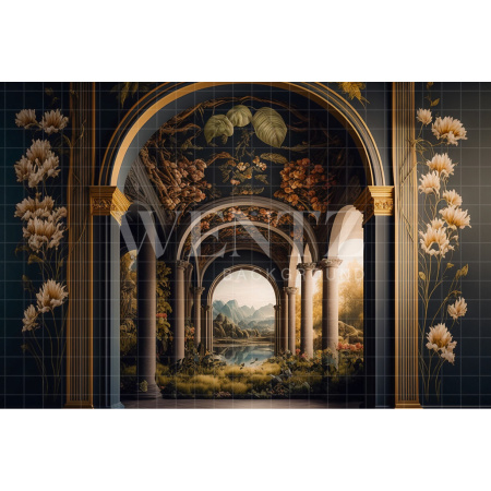 Fabric Photography Background Flowery Path / Backdrop 2729