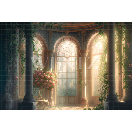 Fabric Photography Background Flowery Castle / Backdrop 2730