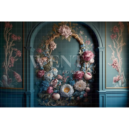 Fabric Photography Background Scenery Arch with Flowers / Backdrop 2778