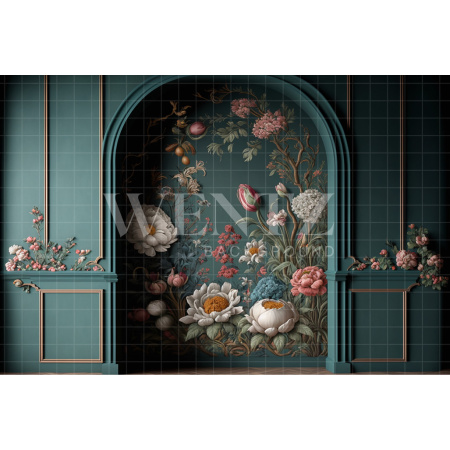 Fabric Photography Background Scenery Arch with Flowers / Backdrop 2779