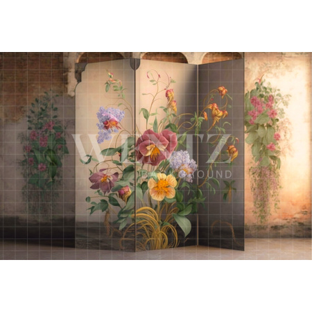 Fabric Photography Background Floral Dressing Screen / Backdrop 2807