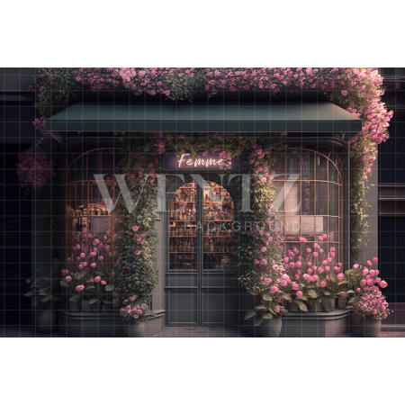 Fabric Photography Background Shop with Flowers / Backdrop 2827