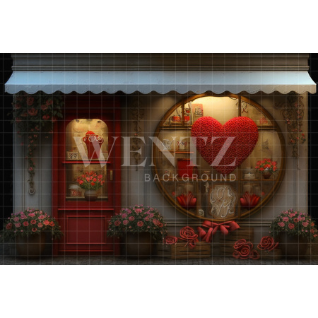 Fabric Photography Background Gift Shop with Flowers / Backdrop 2836