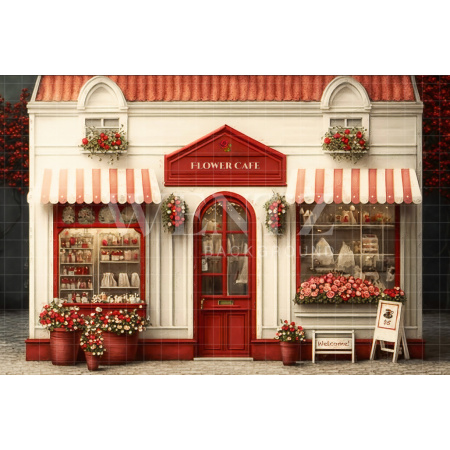 Fabric Photography Background Flower Cafe / Backdrop 2839