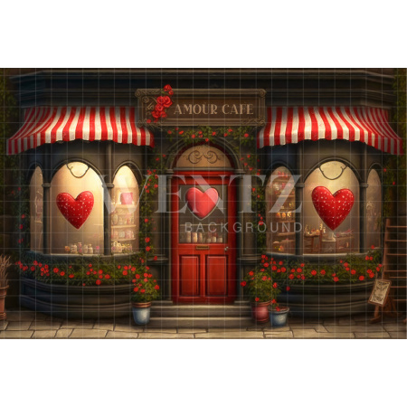 Fabric Photography Background Amour Cafe / Backdrop 2846