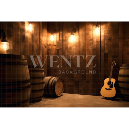Fabric Photography Background Set with Guitar / Backdrop 3238