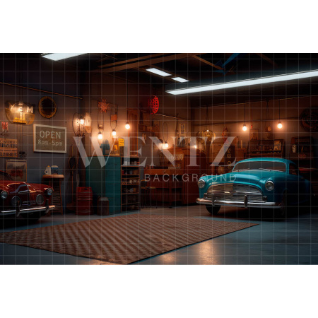 Fabric Photography Background Car Repair Shop / Backdrop 3261