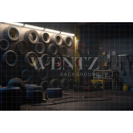 Fabric Photography Background Car Repair Shop / Backdrop 3265