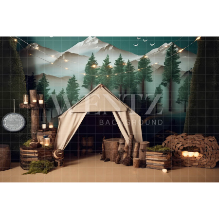 Fabric Photography Background Camping / Backdrop 3276