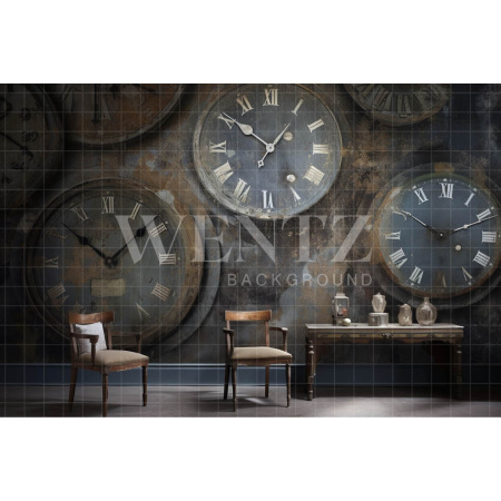 Fabric Photography Background Set with Clocks / Backdrop 3298