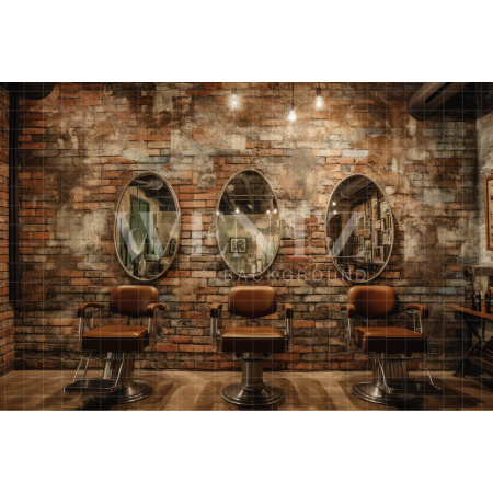 Fabric Photography Background Vintage Barbershop / Backdrop 3323