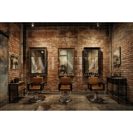 Fabric Photography Background Vintage Barbershop / Backdrop 3324