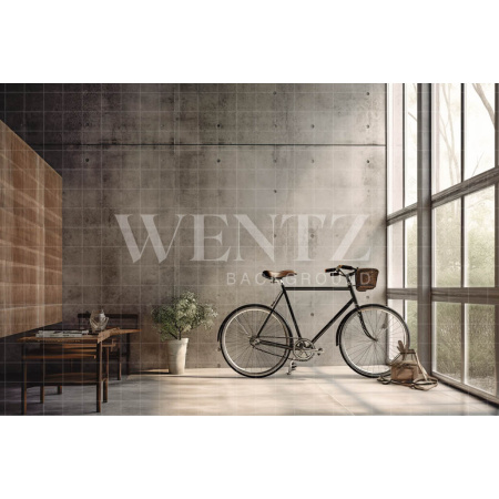 Fabric Photography Background Room with Bike / Backdrop 3337