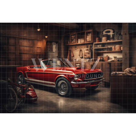 Fabric Photography Background Car Garage / Backdrop 3343