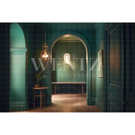 Fabric Photography Background Green Arch / Backdrop 3359