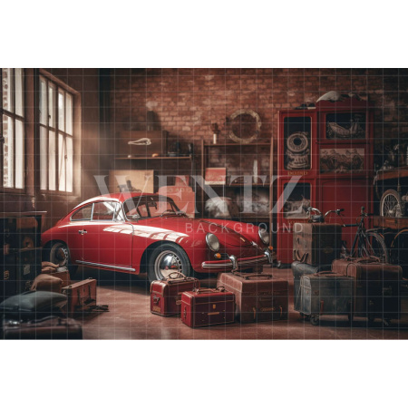 Fabric Photography Background Old Garage / Backdrop 3367