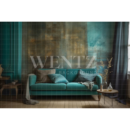 Fabric Photography Background Room with Couch / Backdrop 3370